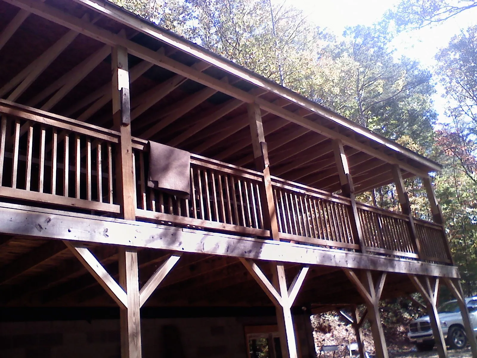 Timber framing under a new elevated porch and deck — Roof Leak Repair in Lewis by Roofing Brothers